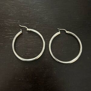 Large Sterling Silver Hoop Earrings